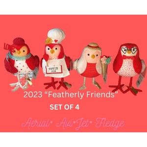 Valentines Love Birds (Set Of 4) Feathery Friends. Collectible. Plush. Target23”